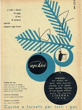APE.LISI ( HOFMANN ) PUBBLICITA ORIGINALE ANNI 50 1953 CUCINE FORNELLI A GAS