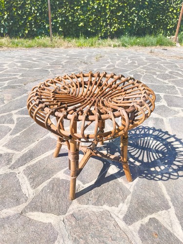 Sgabello vimini rattan vintage - sgabello,