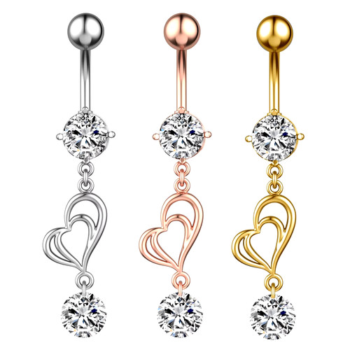 Piercing ombelico cuore - , asta