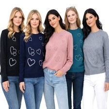 Maglione Donna Cuori Strass |
