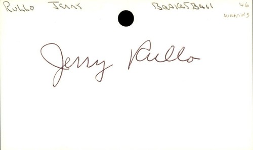 Jerry rullo signed index card - rullo,