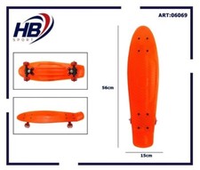 Skateboard Skate In Plastica colorato 56CM Per Sport e Divertimento Arancione