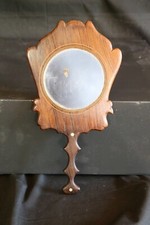 specchio da toeletta antico portatile liberty legno noce inizi 900 filettato