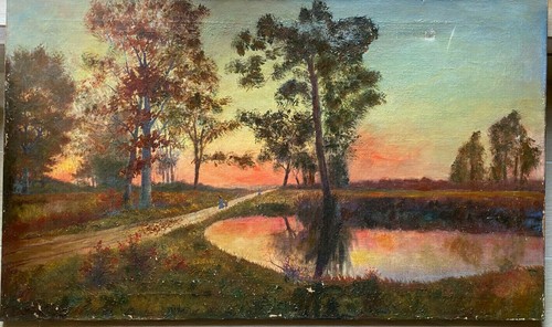 Dipinto olio 1908 firmato - olio, °1908