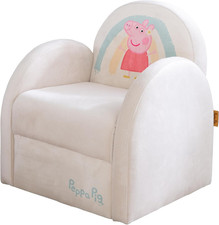 Poltrona per Bambini Peppa Pig - Con Braccioli - Rivestimento in Velluto - Stamp