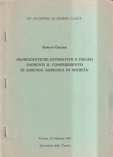 Problematiche estimative - problematiche,