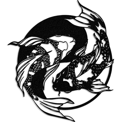 Scultura parete koi fish - koi,