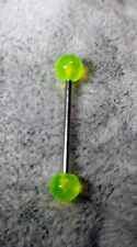 PIERCING BARBELL EAR 1,2 MM GIALLO LIME YELLOW FLUORESCENT 316L SURGICAL STELL