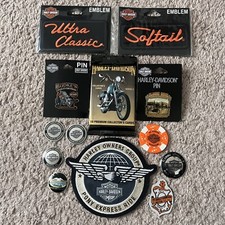 Harley-Davidson Assorted Lot Patches, Cards, Pins, Stickers 