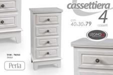MOBILE CASSETTIERA PERLA 4 CASSETTI IN LEGNO SHABBY CHIC 40*30*79 CM TOD-782541
