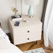 Comodino moderno in legno comodino camera da letto fine scrivania laterale con 2 cassetti