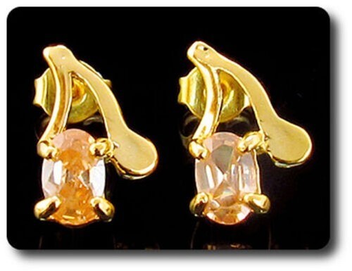 Orecchini zaffiro arancione - zaffiro,