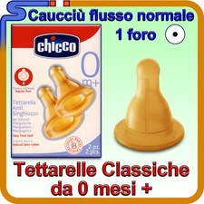 TETTARELLA CHICCO ANTI SINGHIOZZO 0+ MESI 1 FORO - BIBERON CLASSICI 2 TETTARELLE