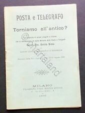 E. Sineo - Posta e Telegrafo - Torniamo all'antico? - 1896