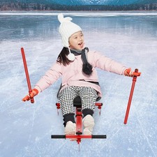 Ski Sled Slider Board with Ice Skating Stick – Durable & Adjustable Design
