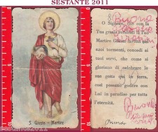 2322 SANTINO HOLY CARD S. SAN GIUSTO MARTIRE CONSERVAZIONE COME FOTO