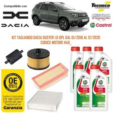 KIT TAGLIANDO 4 FILTRI + OLIO DACIA DUSTER 1.0 GPL 74KW 101CV H4D 2018>2020