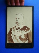 Foto epoca antica Cabinet Re Umberto I Savoia Medaglie Uniforme Montabone FI
