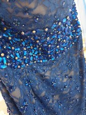 Abito cerimonia donna corto blu matrimonio