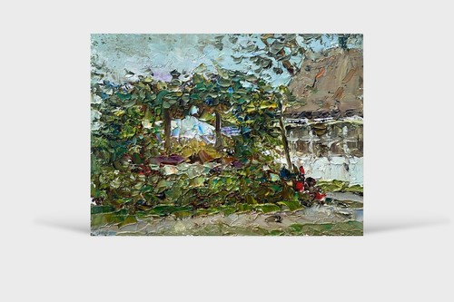 Dipinto olio gazebo pittore