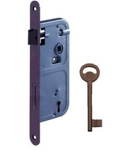 SERRATURA PORTA PATENT ENTRATA 35mm BORDO TONDO BRONZO 22x235mm INTERASSE 90mm