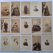 Lotto 15 antica foto fotografia d'epoca albumina ritratto uomo donna bambini CDV