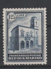 1932 SAN MARINO L. 1,25 INAUGURAZIONE PALAZZETTO POSTA 1 V MLH CARRARO MF126832