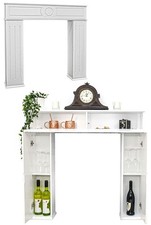 Scomparto segreto consolle camino XL spazio di archiviazione 107 x 100 cm decorazione camino legno consolle bordo