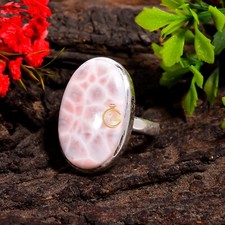 Anello Natrolite Rosa Larimar