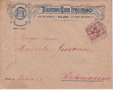 Lettera pubblicitaria Touring Club con 2 cent. Floreale 18.02.1908