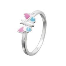 Anello Farfalla Rosa Blu 925
