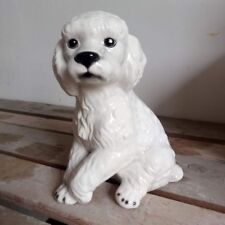 STATUA CANE BARBONCINO BIANCO IN CERAMICA CM. 30 - ANIMALE