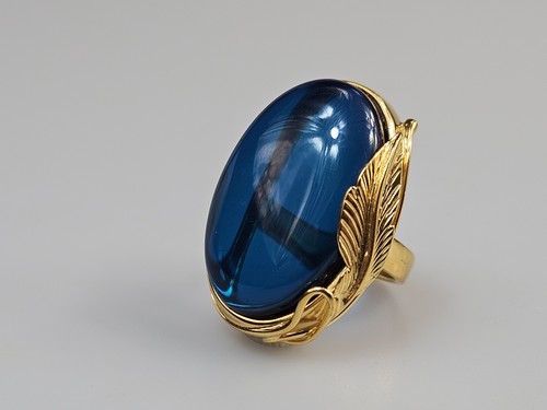 Anello ambra blu con - anello,