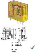 Relè Relay 230V 230Vca 16A 1 Scambio Contatto Miniatura 230Vac 220V FINDER 4061
