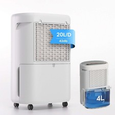 Deumidificatore Elettrico 20L/giorno Deumidificatore Ambiente 60m² Deumidificatore Essiccatore Edilizia