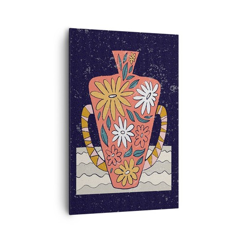 Quadro tela 80x120cm vaso - quadro,