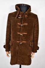Vintage Gloverall England Duffle Sherpa Velluto a coste Cappuccio Giacca Cappotto Taglia US 42