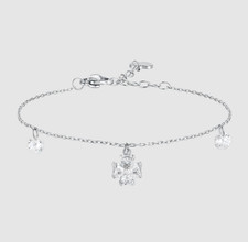 Bracciale Luca Barra Donna Acciaio Ciondolo Quadrifoglio Zirconi Bianchi _BK2863
