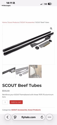 Tubi manzo paramotore scout