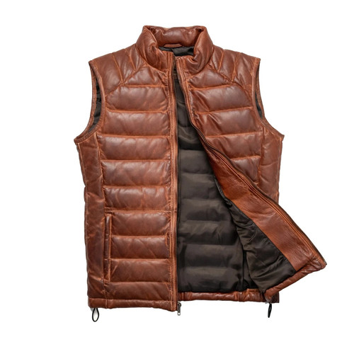 Gilet piumino pelle bridger - gilet,