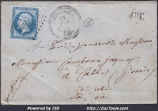 FRANCE N°14B SUR LETTRE PC