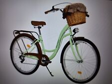 Bicicletta Donna  MILORD Misura 28 City  Bike con Cambio 7v e Cestino Beige 