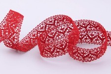 Nastro pizzo rosso 25mm