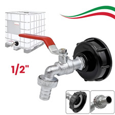 Rubinetto Adattatore Per Cisterna 1000 Litri 1/2 Raccordo Serbatoio Giardino IT