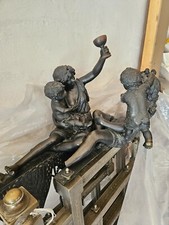 due letti fine 800, stile luigi filippo in argentone/bronzo