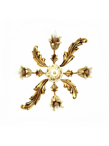 Wooden ceiling light gold leaf - wooden,