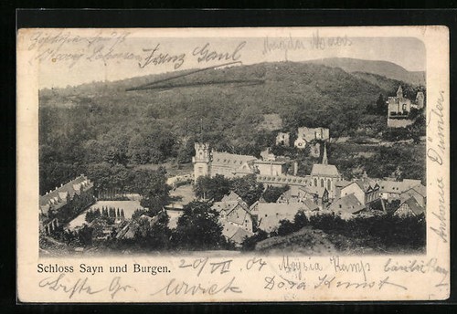 Cartolina sayn vista - sayn,, del