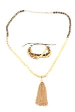 FOSSIL Set di gioielli Donna crema-marrone elegante