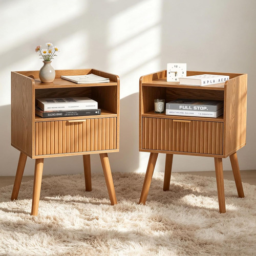 Set comodini scanalati - set,