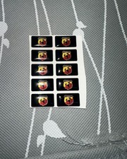 10 MINI ADESIVI ADESIVO 3D LOGO ABARTH PER INTERNI FIAT 500 GRANDE PUNTO 2x1 Cm